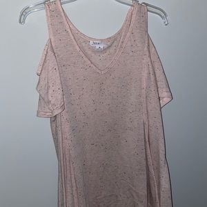 Soft light pink shirt with little black dots